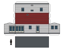 ocuklar iin hazr ev model maketi ablonu, paper craft model house